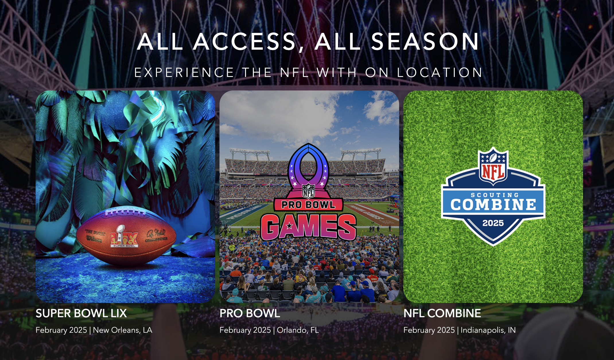 🏈  On Location & NFL Extend Global Hospitality Partnership